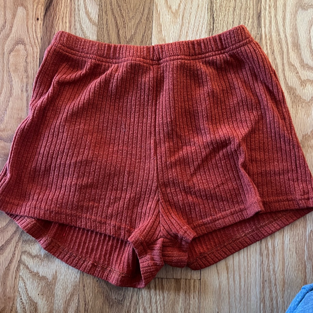 Rust Ribbed Knit Top